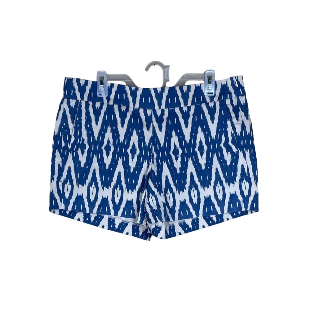 J. Crew Factory Blue and White Ikat Print Women’s Shorts